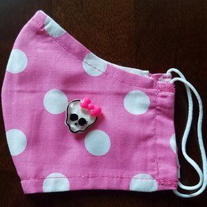 Face Mask ADULT Removable Monster High Bow Skull
